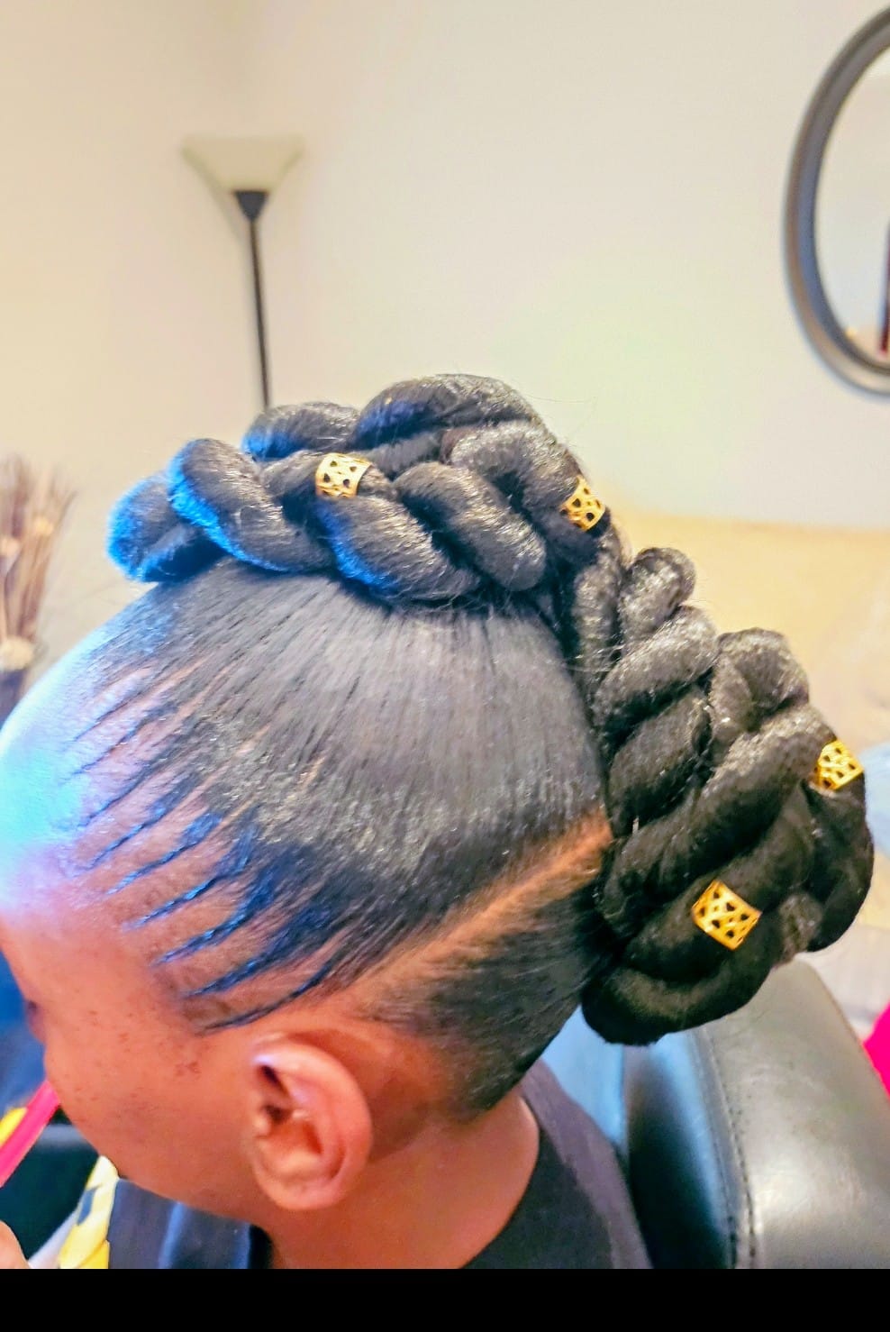 Braided Style with Curly Extensions